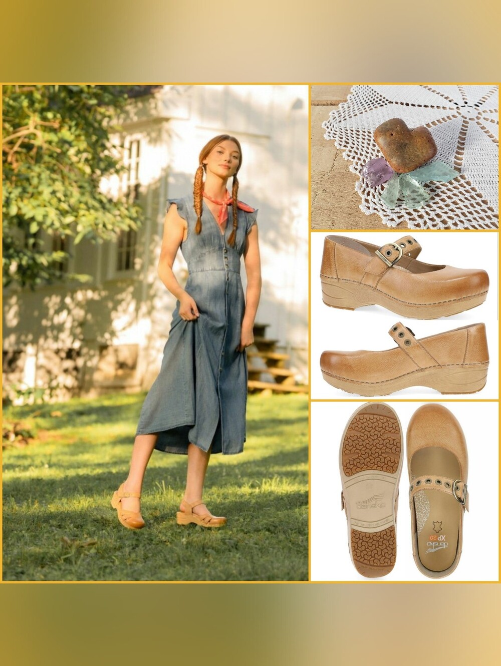 Honey XP Dansko Pro Mary Jane Clogs Burnished Comfort Cottagecore Boho Chic🌿 - Picture 8 of 8